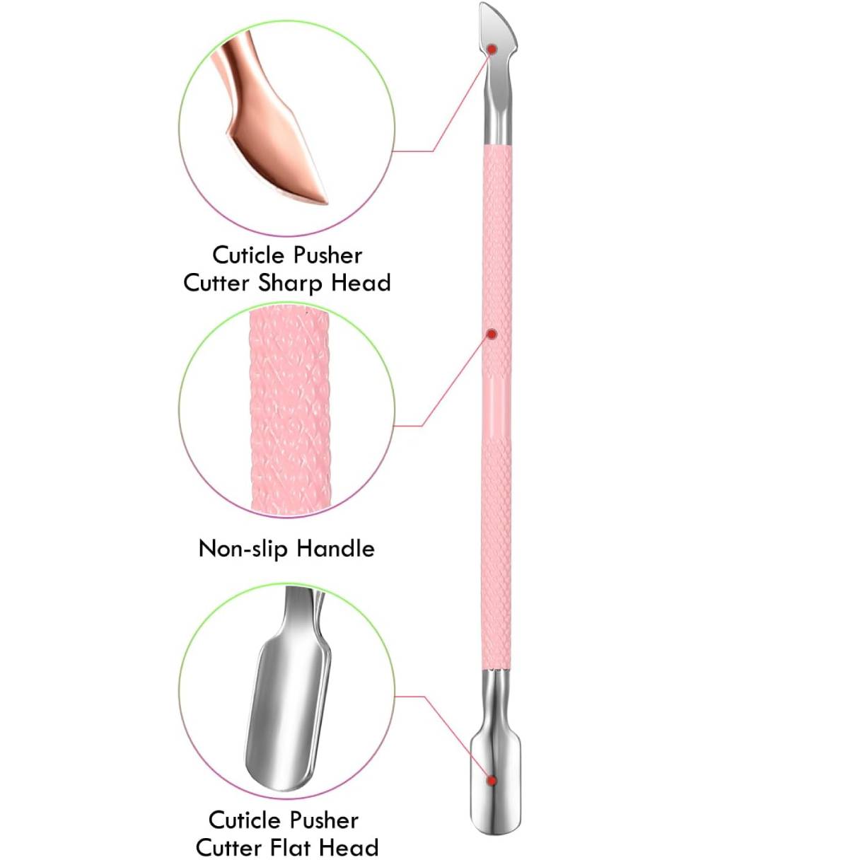 Pink Cuticle Pusher and Cutter Remover