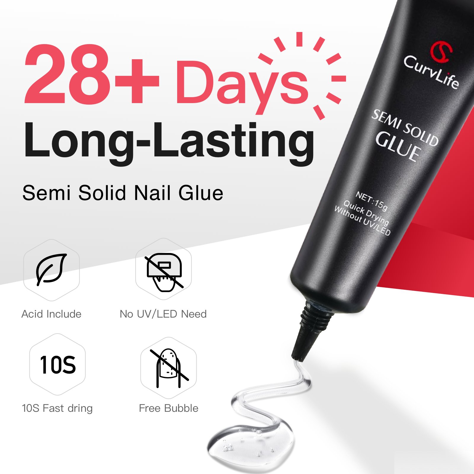 2g × 5pcs Semi-Solid Nail Glue Kit