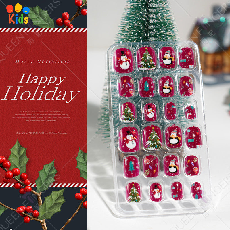 Mini Press On Nails For Kids 24Pcs-12 Size
